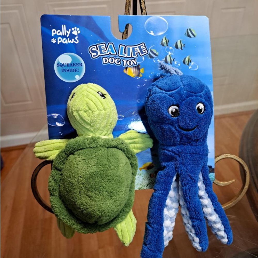 - - Brand New Turtle 6.5” and octopus 8”Dog Toy Set With Clinker And Squeaker - Picture 3 of 5